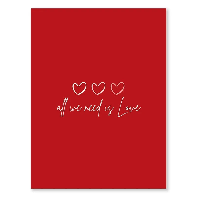 Valentine's Day Queue Gallery Printable Poster Vintage Romantic Wall Art Cute Pink Heart Canvas Painting Home Bedroom Decoration