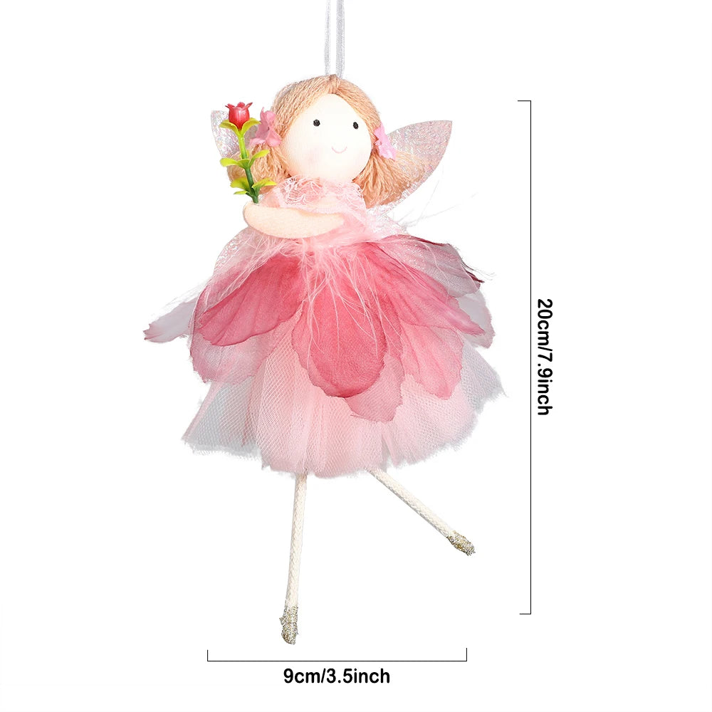 Easter Flower Fairy Skirt Elf Hanging Ornament Multi Colors Angel Girl Pendant Happy Easter Spring Party Decoration Kid Gifts