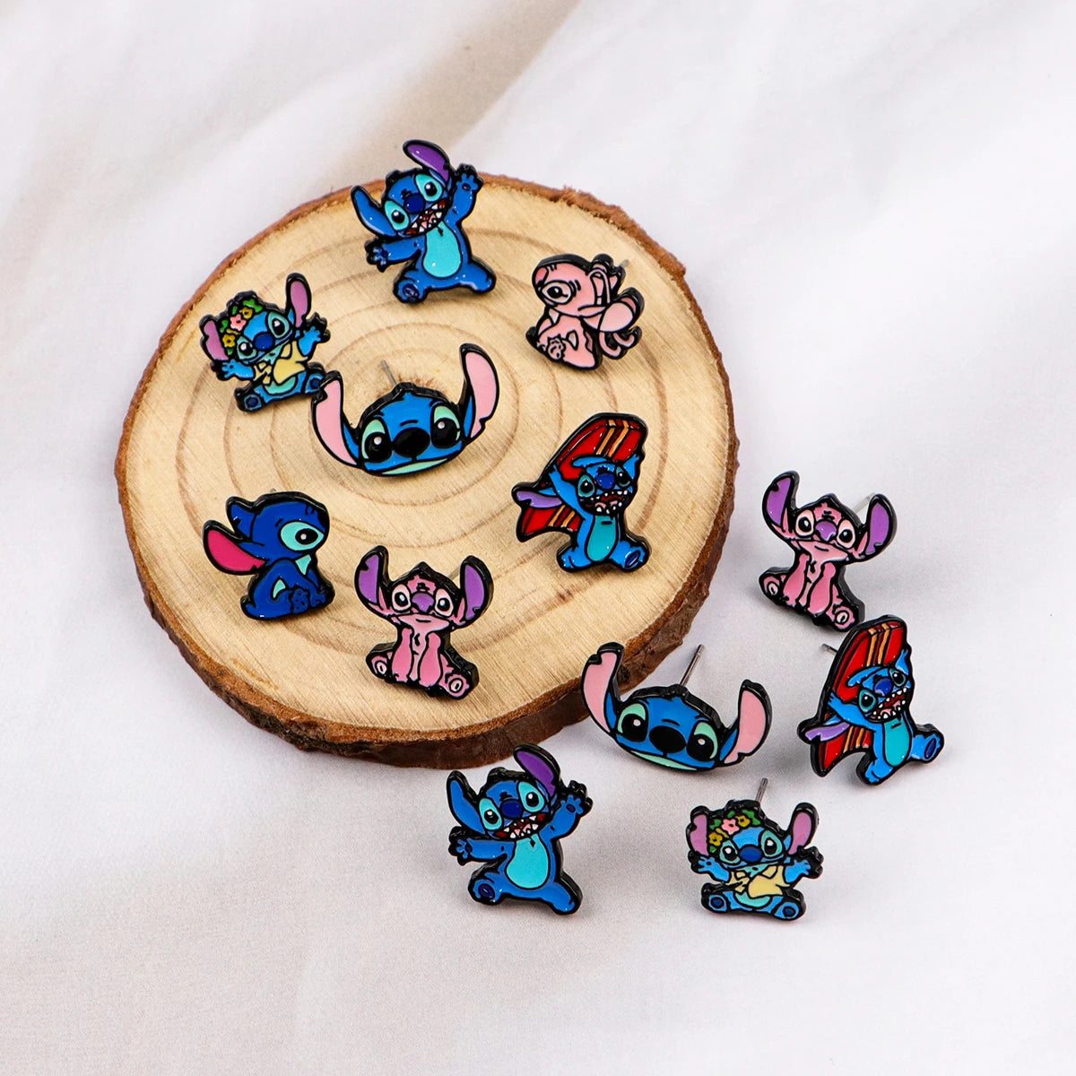 Cute Stitch Stud Earrings for Women Piercing Women's Stainless Steel Jewelry Fashion Accessories Gift for Girl