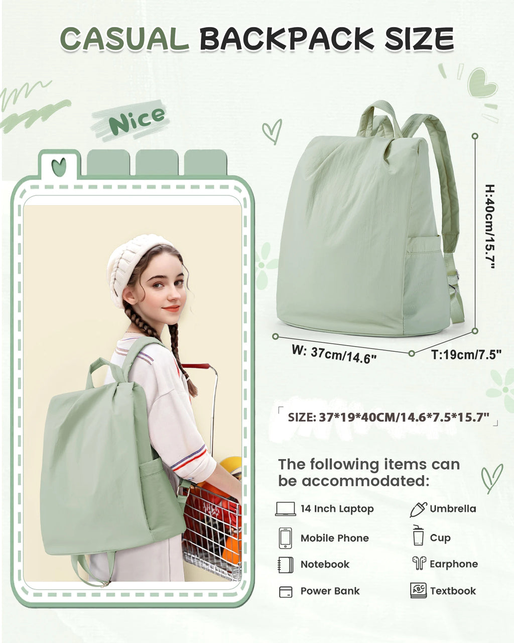 Backpack For Women, Simple Modern Backpack, Lightweight Work Backpack Women, Sac à Dos Femme, Anti Theft Travel Backpack