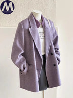 Coats for Woman Autumn Winter New Elegant Long Sleeves Short Woolen Jacke Korean Fashion Casual Loose Keep Warm Versatile Coats