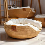 Pet Bed Kennel for Cat Puppy Dog Beds Sofa Handmade Bamboo Weaving Cat Cozy Nest Pet Accessaries