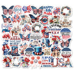 53 Pcs Patriotic American Flag Stickers, Vinyl 4th of July Decals for Festive Independence Day