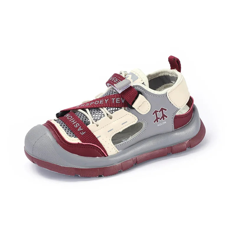 Children Casual Shoes Hollowed-out Kids Sandals Sports Running 2025 Summer New Students Flat Shoes Toes Capped Non-slip Trendy Children Shoes