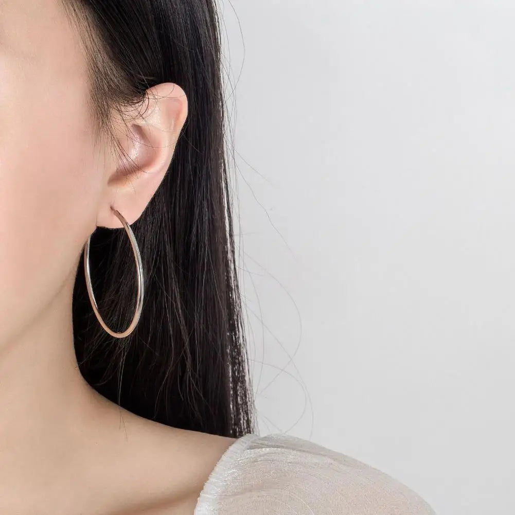 1 Pair Earrings hoops woman trend 2024 Elegant Charming Exaggerated Big Circle Oversized Huge Hoop Earring for Dating
