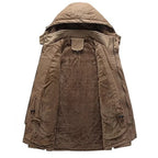 Winter Fleece Jackets Men Hooded Warm Thick Parkas Male Multi Pocket Cargo Jacket Coats Fashion Casual Outerwear Mens Clothing