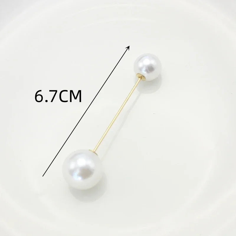 Broche Set Big Beads Fashion Clothing Brooches for Women Pearl Lapel Safety Sweater Coat Dress Pins Badge Buckle Accessories