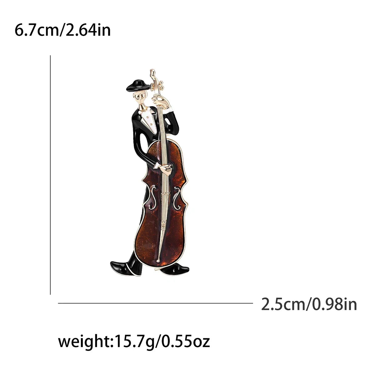 Enamel Cello Musician Brooches for Women Unisex Musical Instrument Pins Multi-color Available Office Party Accessories Gifts