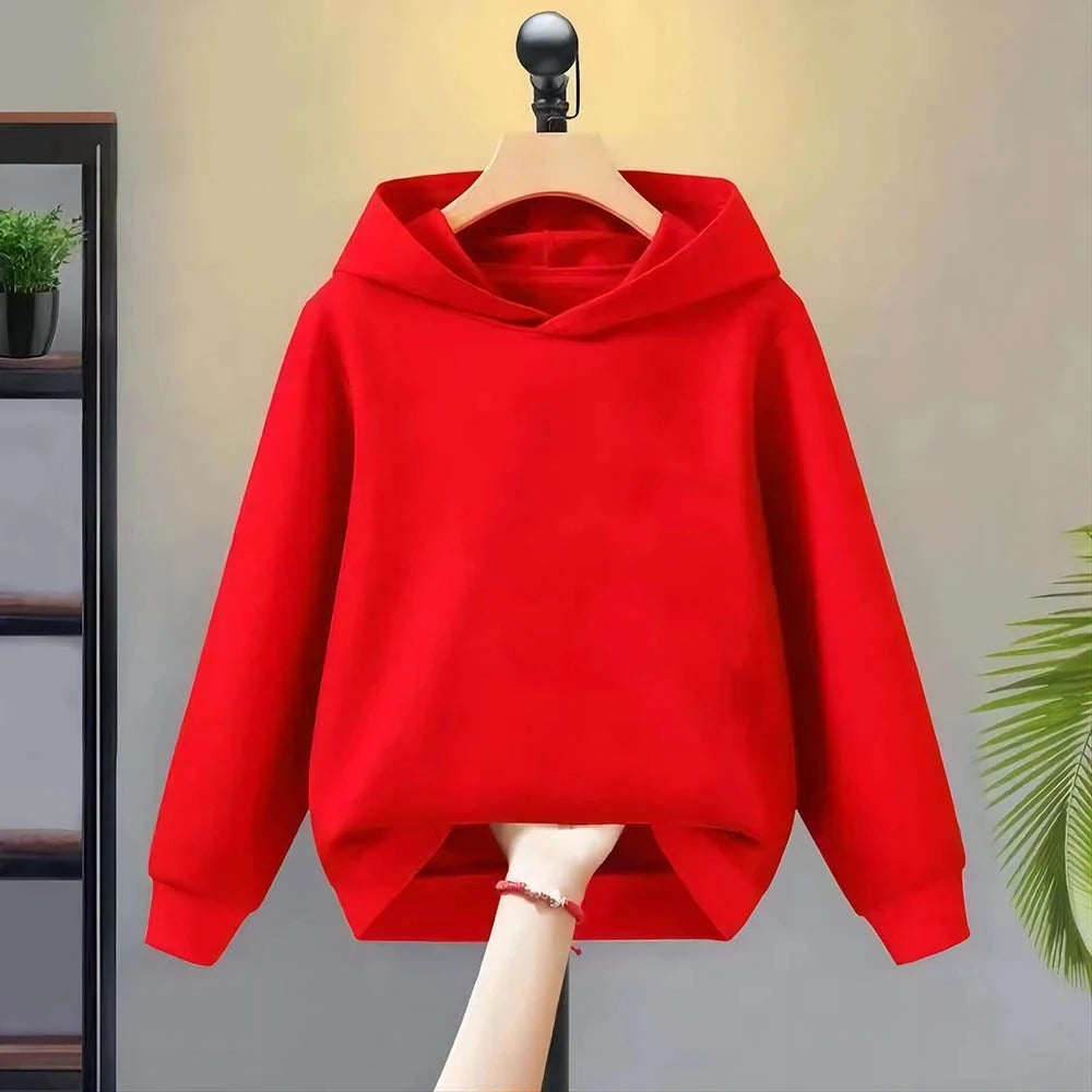Children's Hoodie Red pink White black Sweatshirt Boys Clothing Girls Coat Casual Kids Toddler 3-12 Year tops Clothes