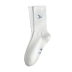 Men's Socks New Embroidery Fashion Solid Color Simple Basic Long Socks For Man Casual Sweat Absorption Cotton Socks Breathable