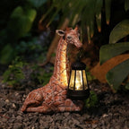 Garden Giraffe Statue Animal Sculpture with Solar Light Nice Gift Collectibles
