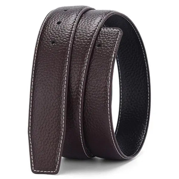 Luxury leather belt for men smooth surface double-sided usable top layer cowhide no buckle 3.8 wide without buckle belt