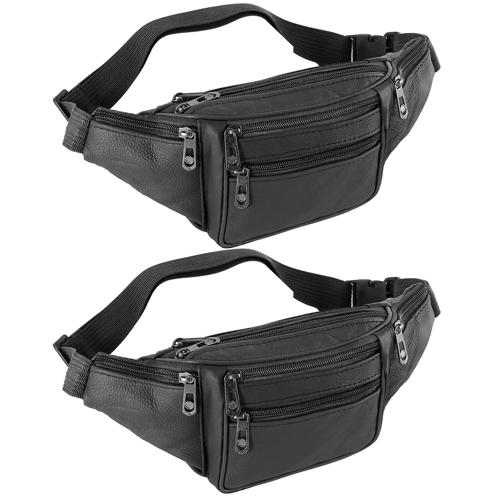 Fanny Packs Fashion Waist Pack Belt Bag with 7 Zipper Pockets Adjustable Casual Hip Bum Bag for Travel Shopping Hiking Cycling