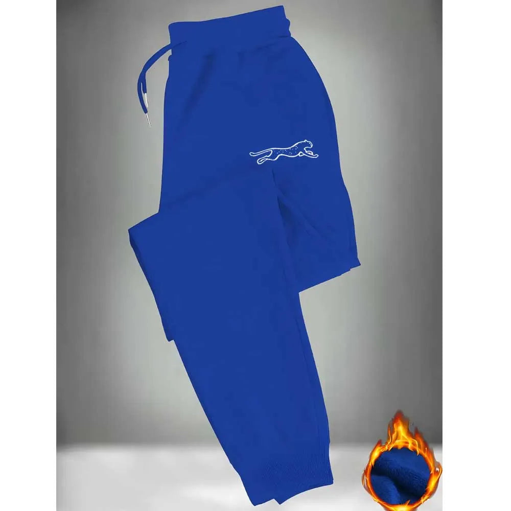 Men'S Casual Joggers with Elastic Waistband & Cuffed Ankles 100% Polyester Knit Fabric Fashion Print Design Regular