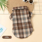 Checked dog shirts, puppy clothes, small and medium-sized soft pet T-shirts, holiday shirts are suitable for all seasons