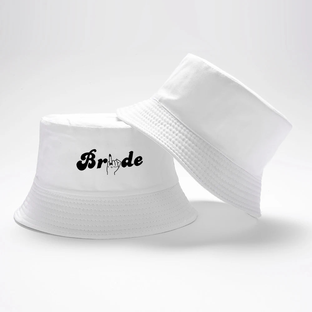 Bridal Bucket Hat Female Beach Pool Marriage Wedding Engagement Party Bridal Gift Travel Fashion New Fishing Cap Gift Wholesale