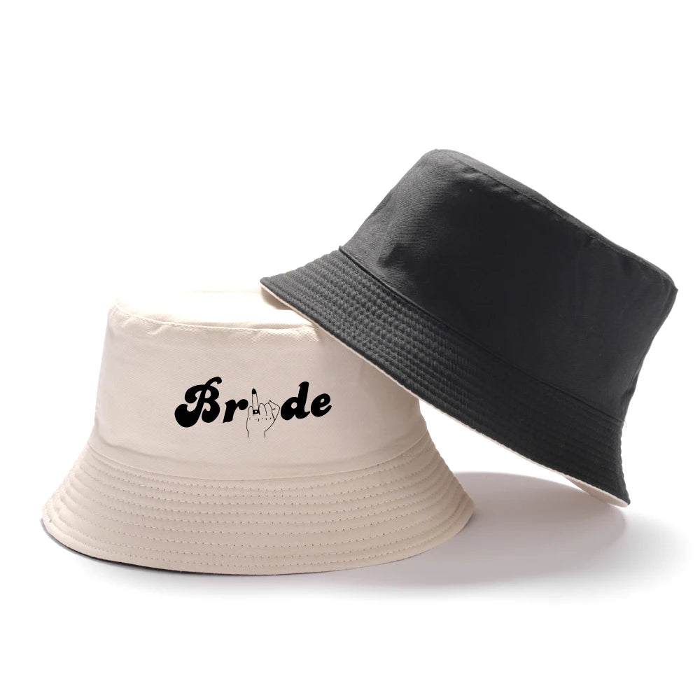 Bridal Bucket Hat Female Beach Pool Marriage Wedding Engagement Party Bridal Gift Travel Fashion New Fishing Cap Gift Wholesale