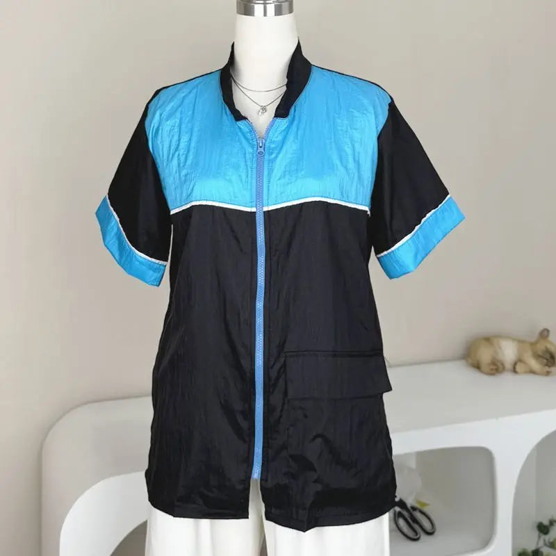 name-branded clothes Pet Grooming Work Clothes Breathable Pet Shop Uniforms Blue Pet Groomer Short Sleeve Top Non Stick Hair Smock Anti Hair Trousers