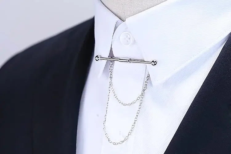 Hot Sale Brooches Broches High-end Fashion Personality Brooch Tassel Chain Clip Collar Shirt Buttoned Pin Male Accessories