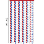 4th of July Decorations Red White Blue Star Tinsel Foil Fringe Curtains Independence Day Photo Booth Backdrop Patriotic Party