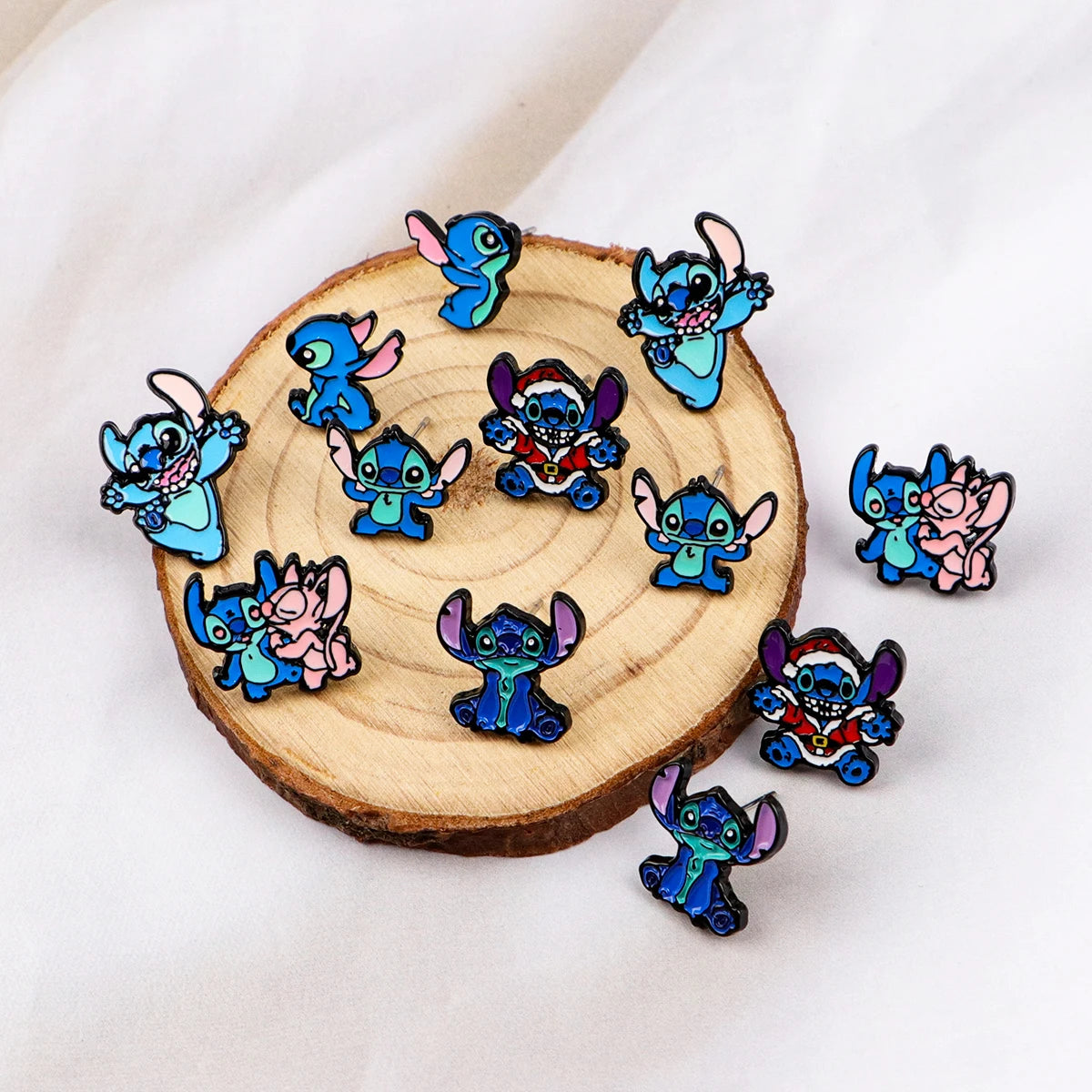 Cute Stitch Stud Earrings for Women Piercing Women's Stainless Steel Jewelry Fashion Accessories Gift for Girl