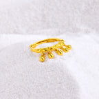 Statement Ring Resize, Adjustable Small Bell Charms Women Openable Jewelry
