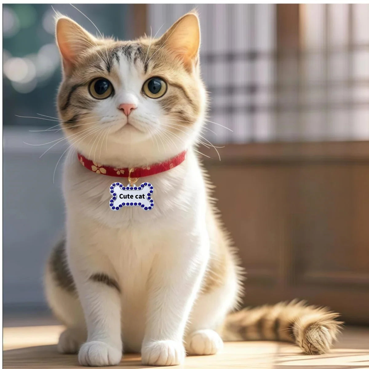 Custom Tags VIP Customizable Engraved Pets ID Tag for Dog Cat Bronze Nameplate Tags Personalized  Address Number Dogs Collar ID Pendant