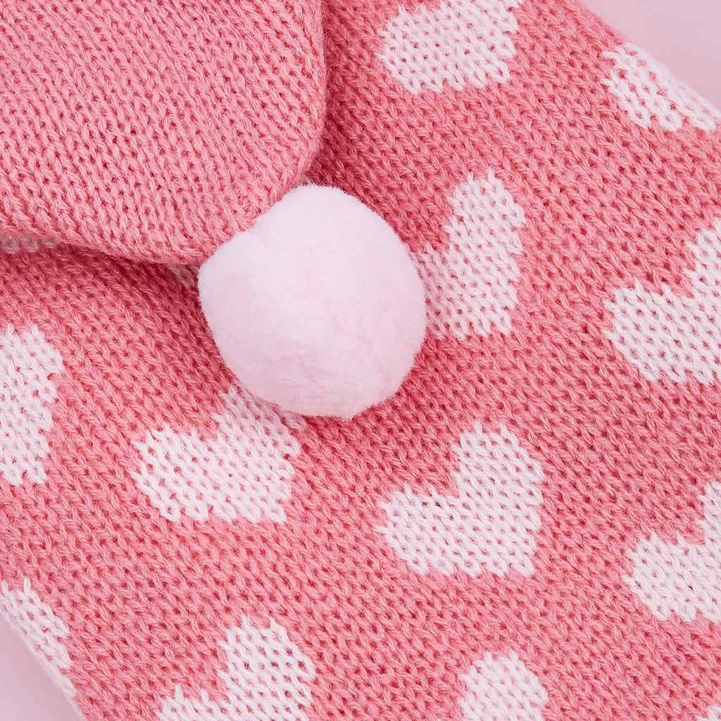 Dog Sweaters Everyday and Valentine's Day Hooded for Small Medium Dogs Turtleneck Pink Dog Sweaters Knit Pullover Pet Sweatershi