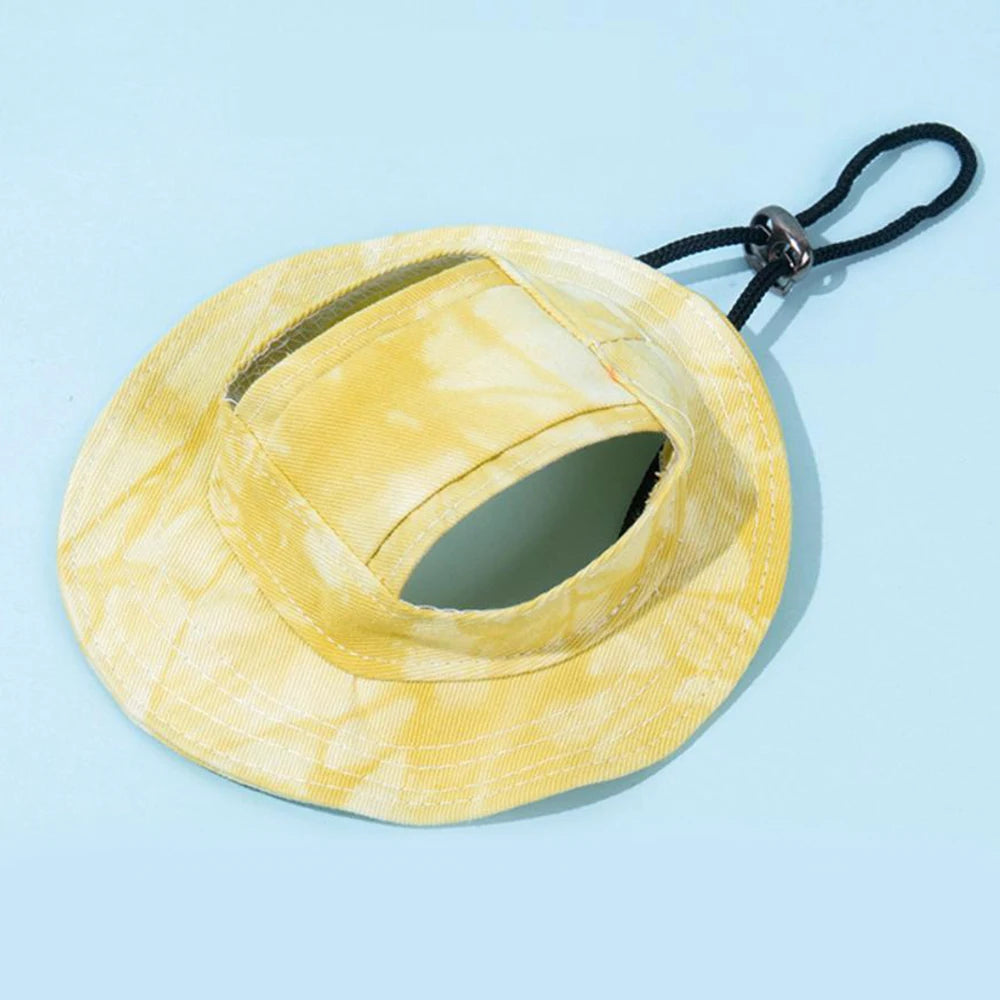 Pet Hats with Ear Holes Summer Outdoor Cute Dog Cat Hat Colorful Adjustable Baseball Cap for Small Medium Dogs Cats Pet Supplies