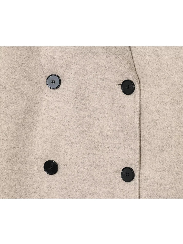 Women's Jackets 2025 Autumn Winter New Fashion Laple Long Sleeves Double-Breasted Jacket Female High Street Elegant New Coats