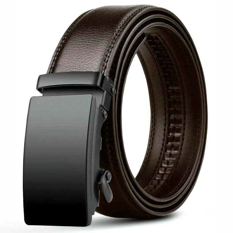 Automatic Buckle Belt for Men Famous Brand Business Belt Men PU Leather Waist Straps Black Male Jeans Belts for Men