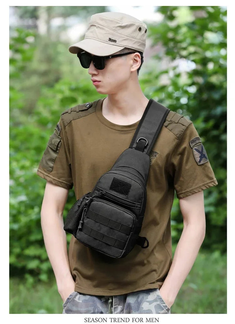Crossbody bag, men's tactical Single shoulder chest bags, daily bag, travel sports, off-road running, hiking Мужская сумка bolsa