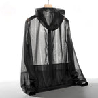 Summer Men's Sun Protection Clothing Lightweight Breathable Ice Silk Hooded Quick Dry Jacket Outdoor Anti-ultraviolet Skin Coat