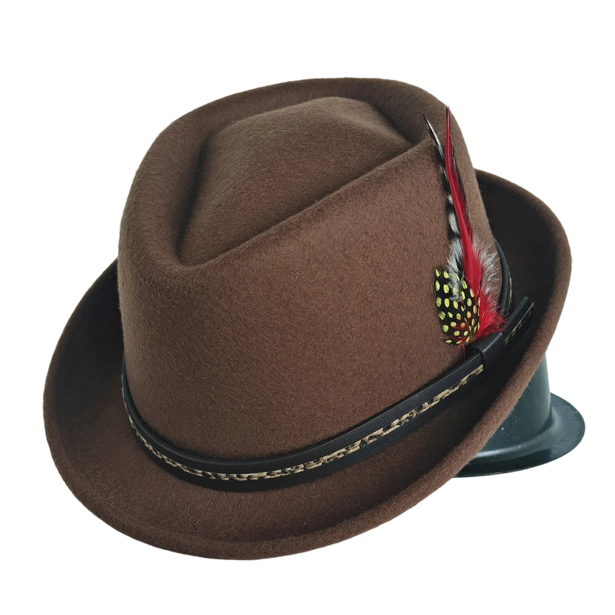 Trendy Fedora Hat for Women Men Solid Color Fedoras Jazz Cap Outdoor Casual Panama Cowboy Hats Feather Accessories