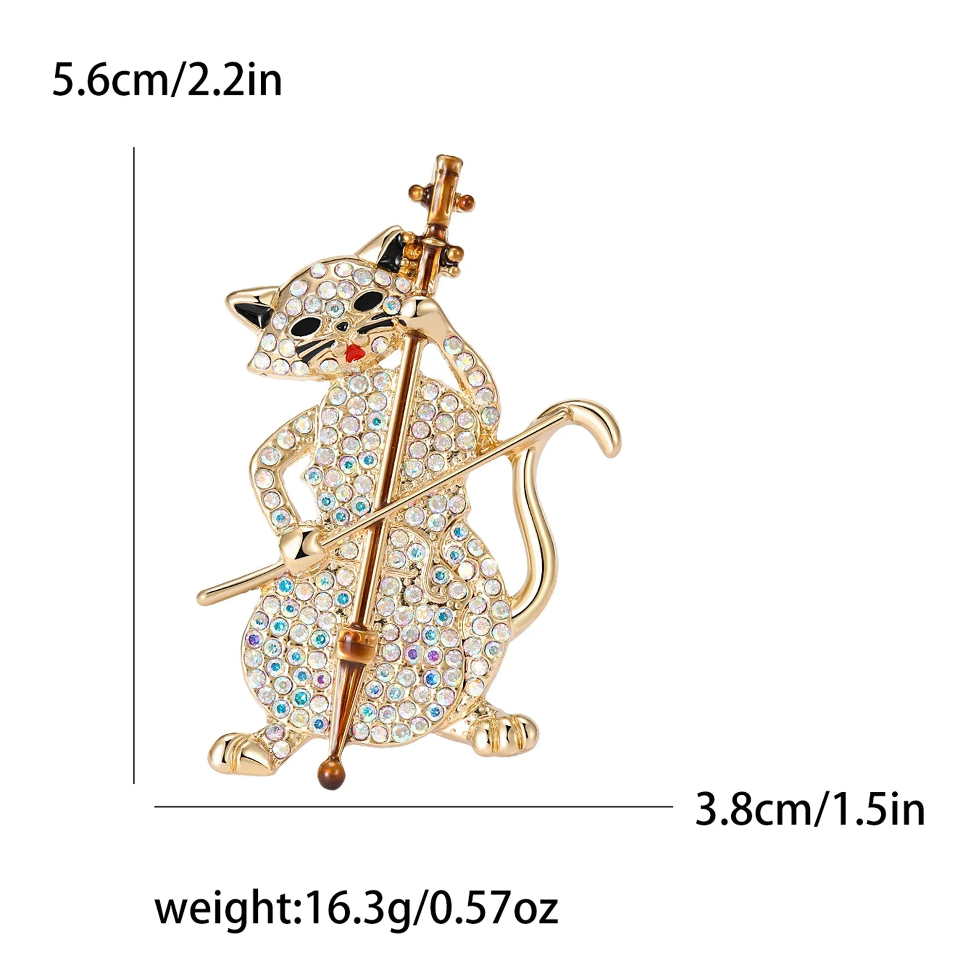 Enamel Cello Musician Brooches for Women Unisex Musical Instrument Pins Multi-color Available Office Party Accessories Gifts