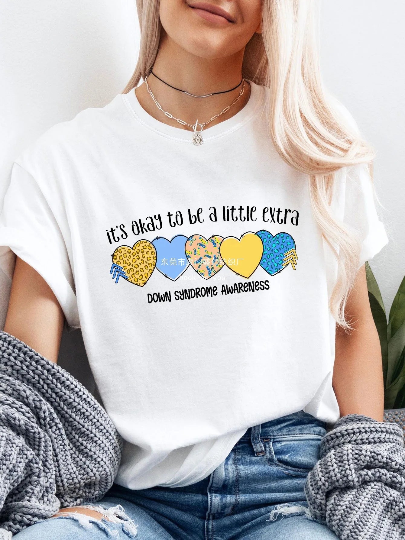 Valentine's Day  Women's T-shirt with Geometric Pattern Love Pri Printed Short Sleeve Tops  Aesthetic Clothes