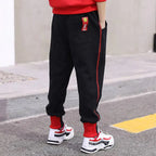 Children's Pants 2024 Boys' Spring Autumn Korean Edition Printed Letter Workwear Pants Middle aged Children's Sports Pants 3-12Y