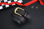 Men's leather belt made of buffalo hide, high-end trousers belt, durable with solid brass buckle, suitable for casual wear, tren