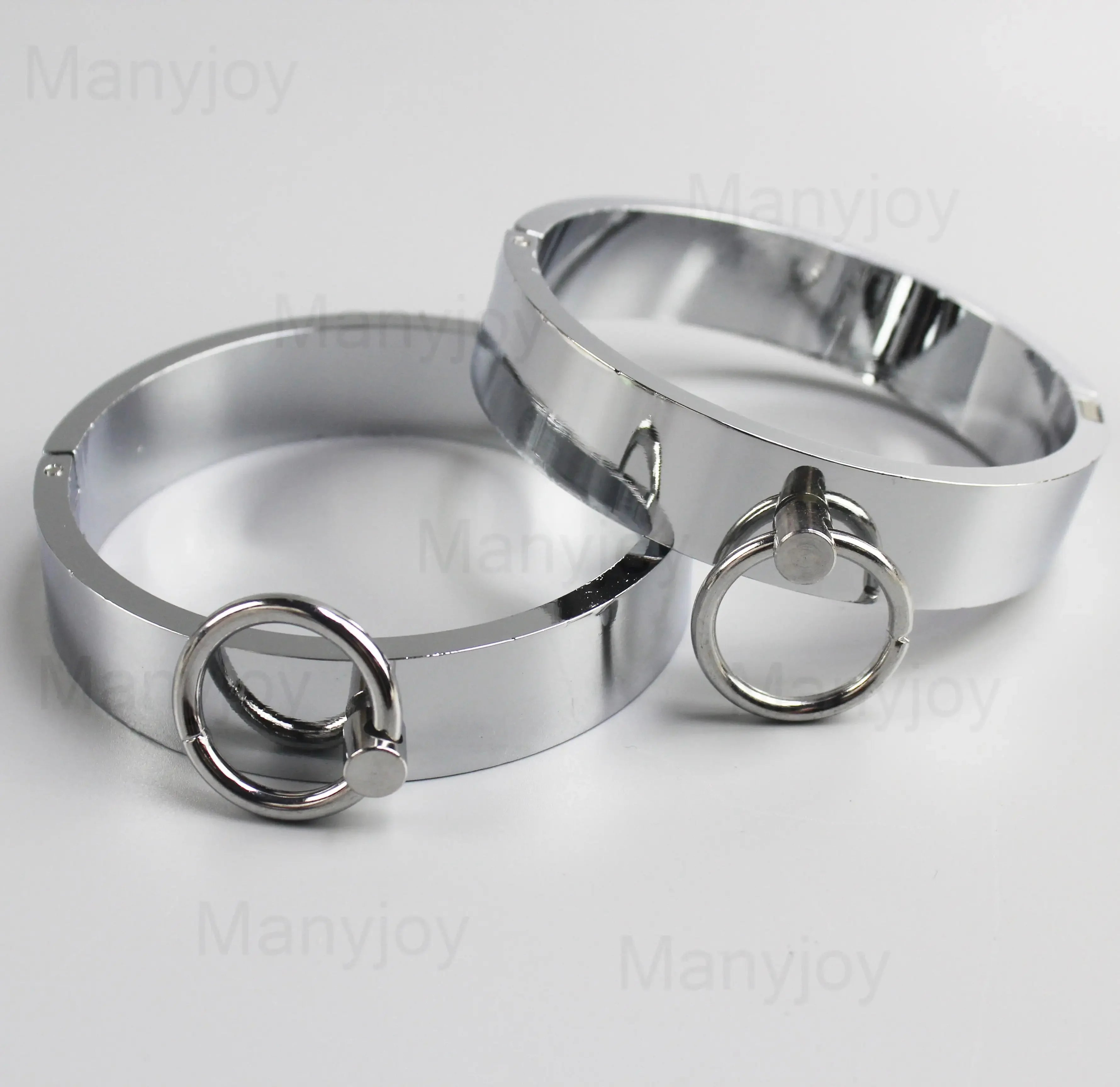 Stainless Steel Slave Handcuffs Restraint Rings Wrist Lock Ankle Cuffs Restraints Legcuffs Erotic Slave Sex Furniture Adult Toys