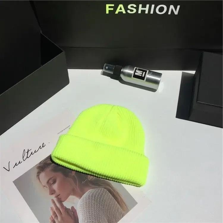 Beanies Women Solid Simple Winter Warm Cotton Knitted Womens Skullies All-match Trendy New Harajuku Chic Students Leisure Hats
