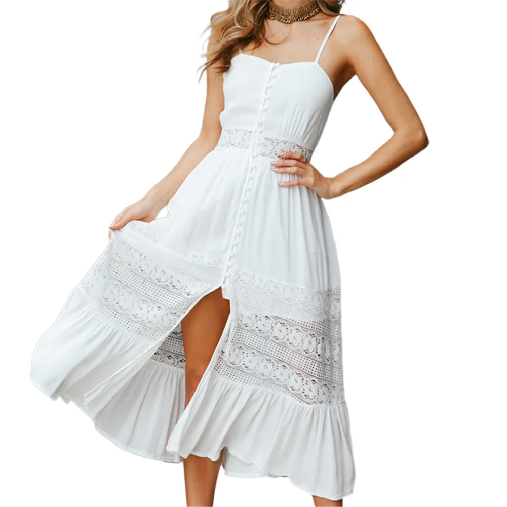 Summer White Dress For Woman 2025 Trendy Casual Beachwear Cover-ups Outfits New Boho Hippie Chic Long Maxi Dresses Elegant Party