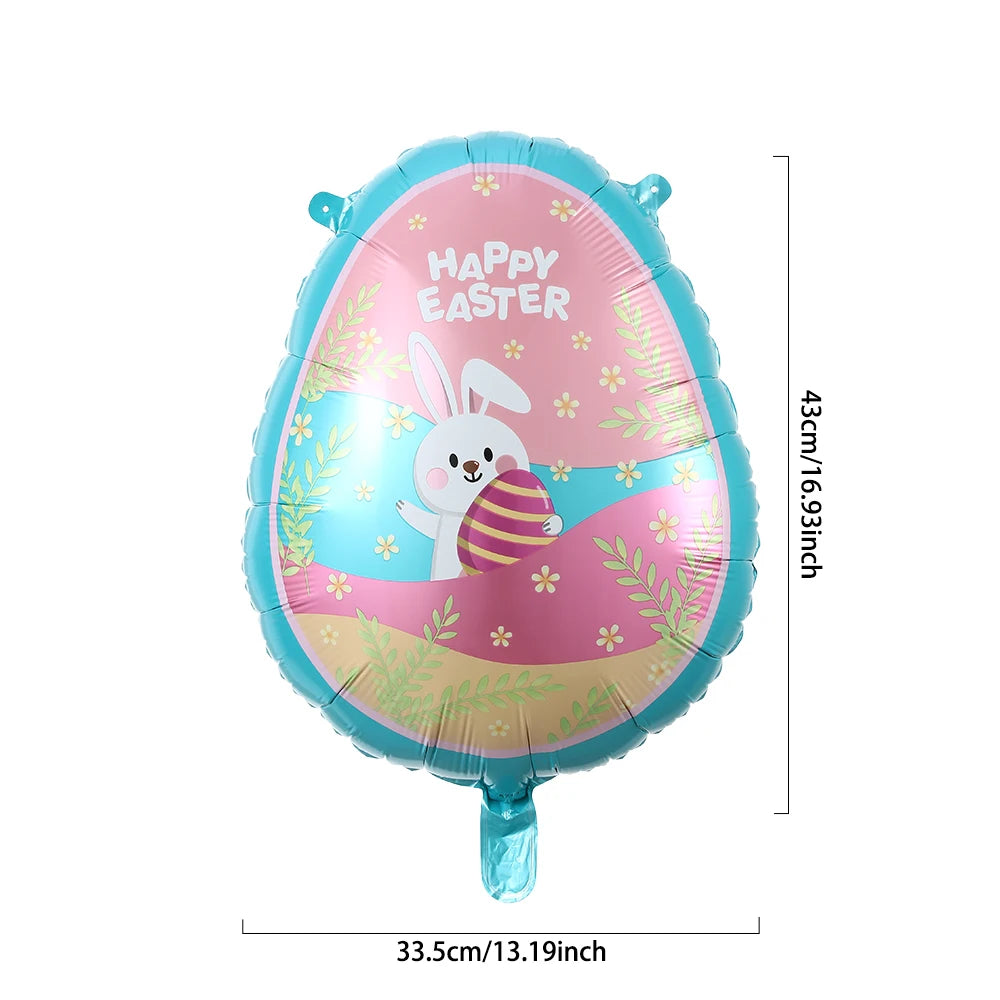 Easter Bunny Carrot Egg Foil Balloon Broken-shell Chicken Long eared Rabbit 4D Standing Balloon Happy Easter Party Deco Kid Gift