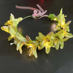 Light Up Party Flower Headband Wreath Crown Floral Wedding Garland Bridal Hairbands Festivals Photo Birthday Christmas
