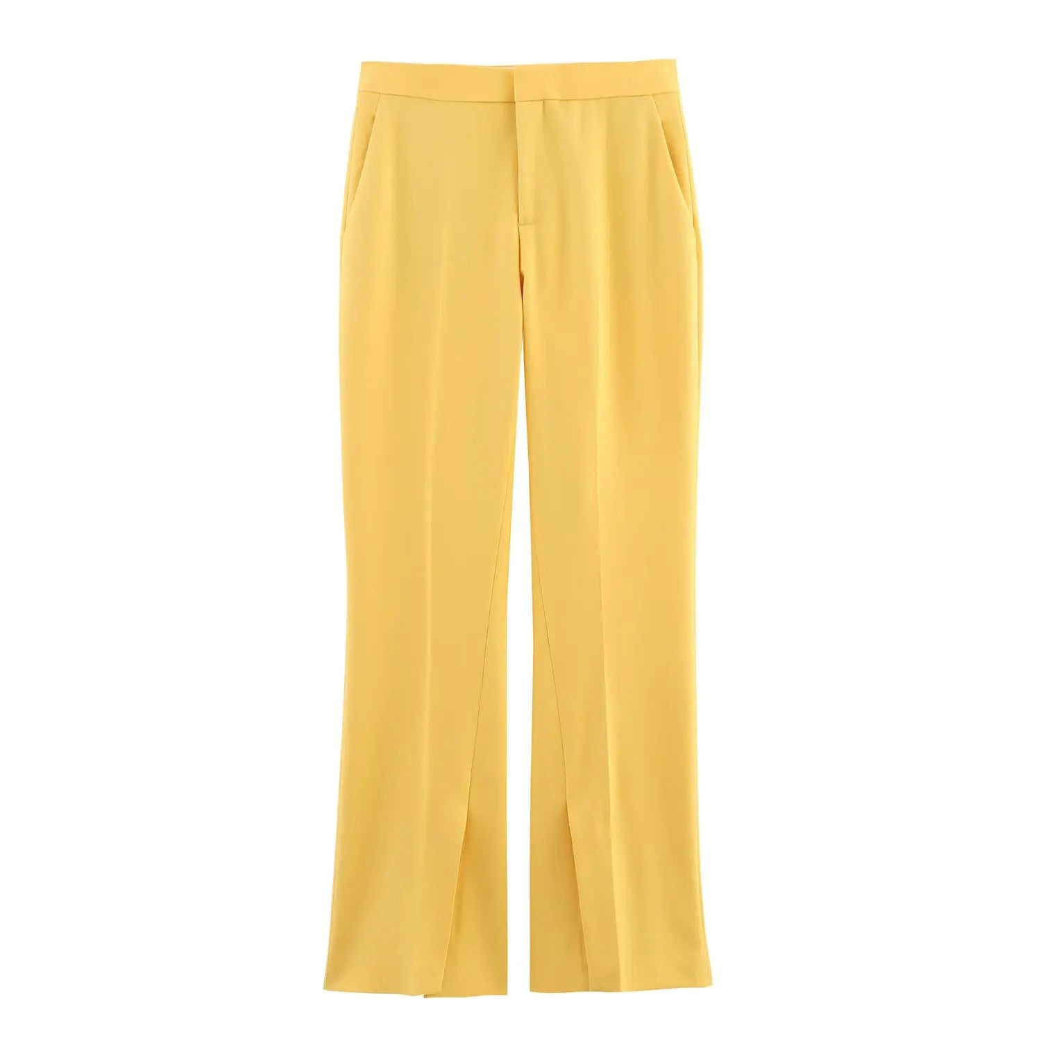 Office Lady Suits Two Piece Pant Set Turn-Down Collar Long Sleeve Double-Breasted Blazers+Mid Waist Zipper Flared Pants