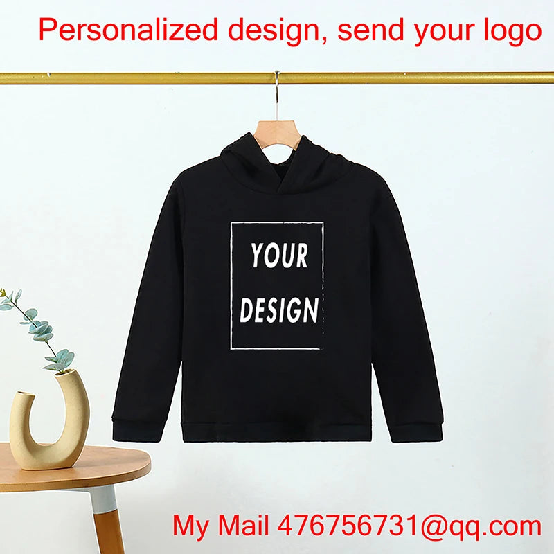 Children Hoodies Sweatshirts Kids Boys Girls Clothes Child Clothing Tops Spring Hoodie Pullovers For 4-14Ys Kid Your logo