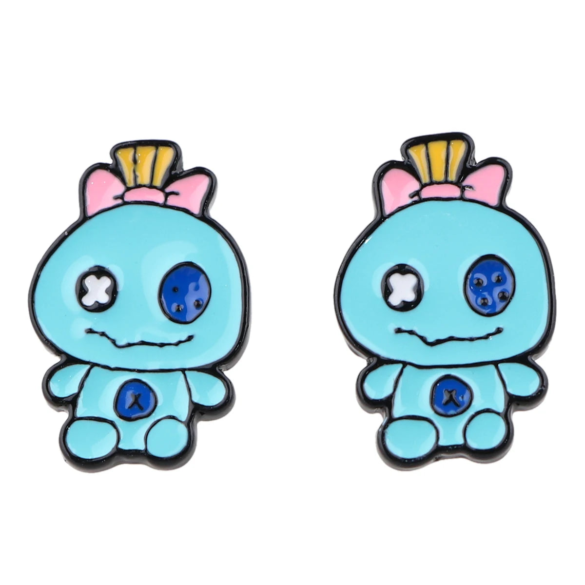 Cute Stitch Stud Earrings for Women Piercing Women's Stainless Steel Jewelry Fashion Accessories Gift for Girl