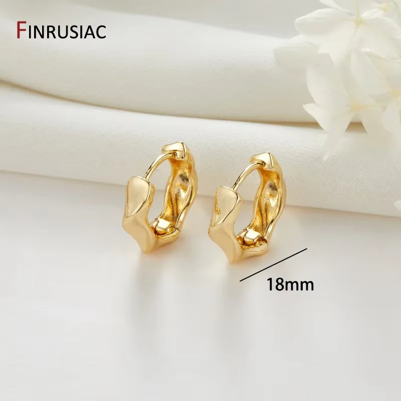 New Trendy Real Gold Plated Round Hoop Earrings For Women Girls Ladies Big Hoops Gold Circle Ring Earrings Party Gift