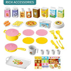 Mini Kitchen Counter Play Set DIY Simulated Cooking Food Tableware Play House Role Play Pretend Game Toy Gift Kid Boy Children