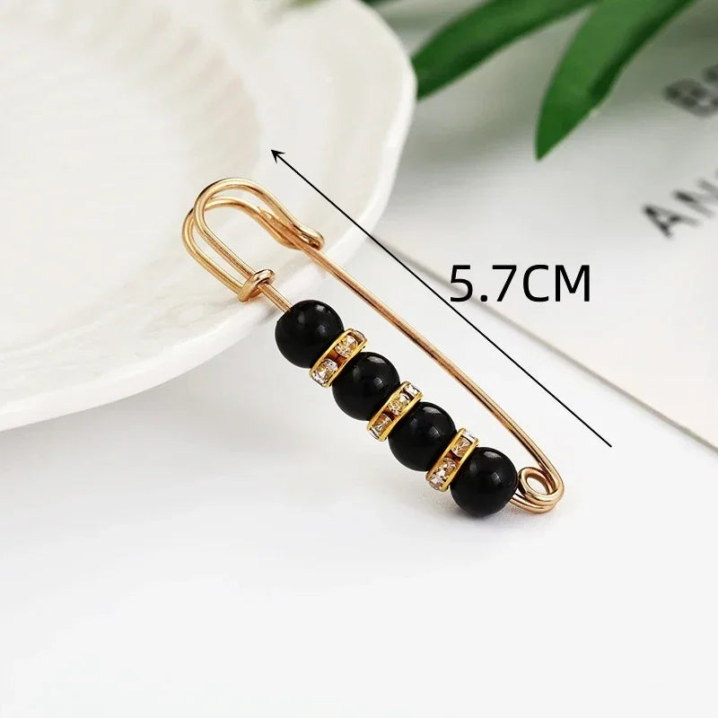 Broche Set Big Beads Fashion Clothing Brooches for Women Pearl Lapel Safety Sweater Coat Dress Pins Badge Buckle Accessories