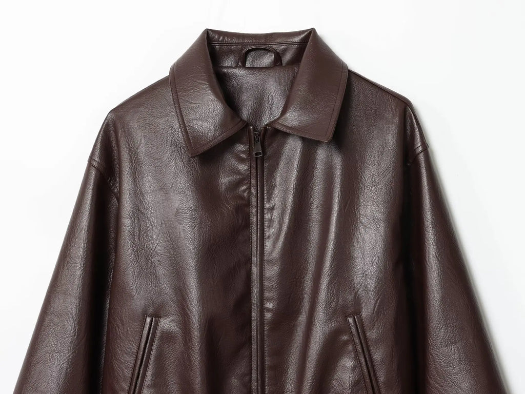 Women's Jacket - New Fall Arrival Women's Fashion Faux Leather Pilot Jacket New Arrivals
